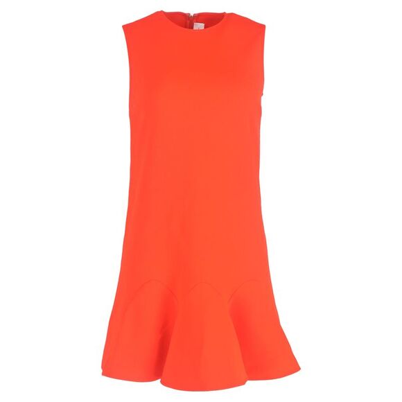 Victoria Victoria Beckham Flounce Hem Shift Dress in Orange...